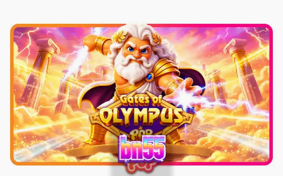 Gates of Olympus POP slot machine interface showing golden Greek mythology theme